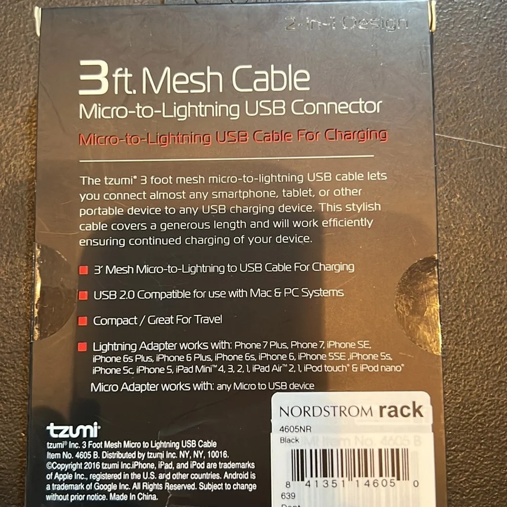 Tzumi 3ft. Mesh cable